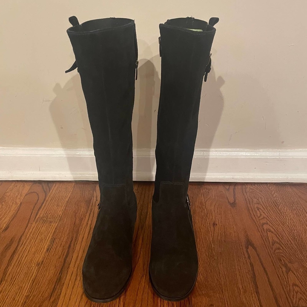 La Canadienne Samia Waterproof Knee High Boot Black Suede View 6